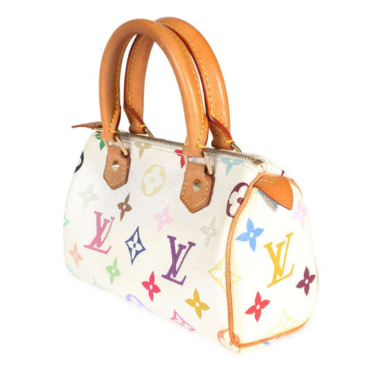 Louis Vuitton Louis Vuitton x Takashi Murakami White Monogram Multicolore Mini Speedy HL Bag