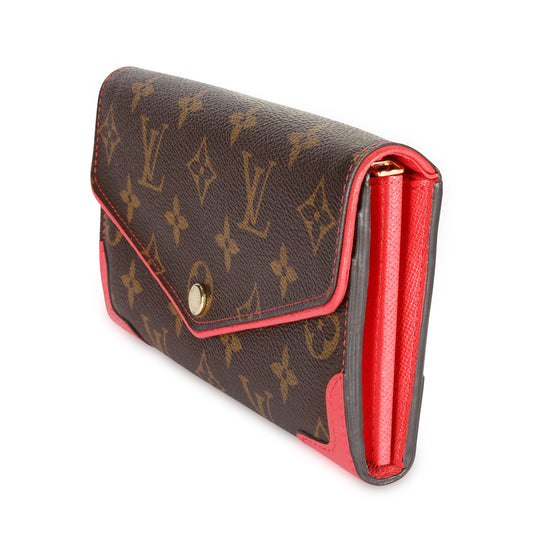 Louis Vuitton Louis Vuitton Poppy Leather & Monogram Canvas Retiro Sarah Wallet