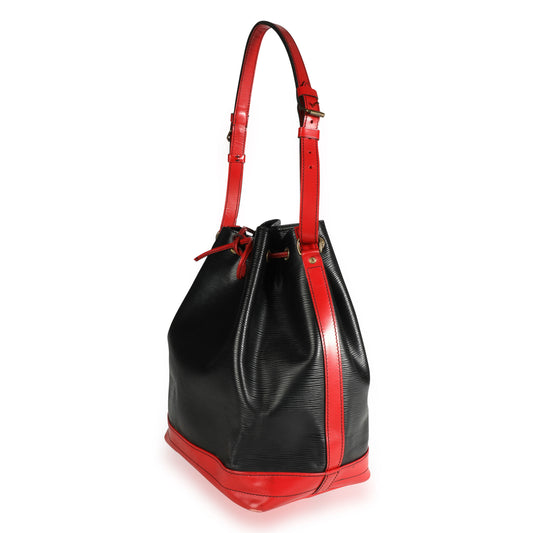 Louis Vuitton Louis Vuitton Vintage Black & Red Epi Leather Noé Bag