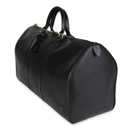 Louis Vuitton Black Epi Leather Keepall 50