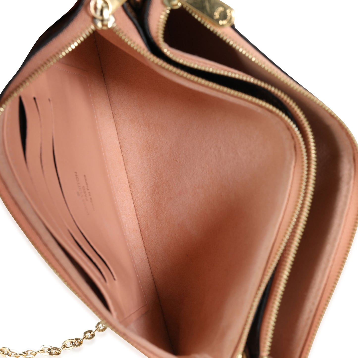 Louis Vuitton Louis Vuitton Damier Ebene & Rose Ballerine Double Zip Pochette