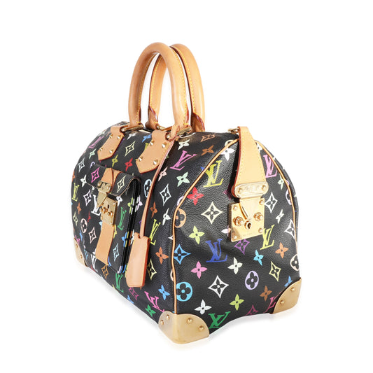 Louis Vuitton Louis Vuitton x Takashi Murakami Black Monogram Multicolore Speedy 30