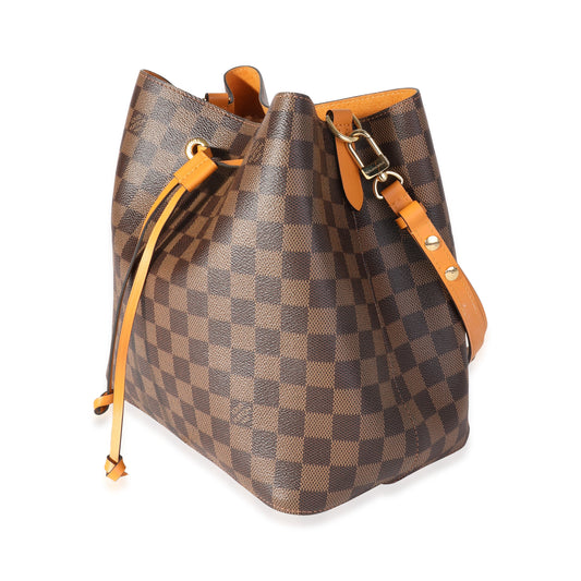 Louis Vuitton Louis Vuitton Safran Yellow Leather & Damier Ebene NéoNoé MM