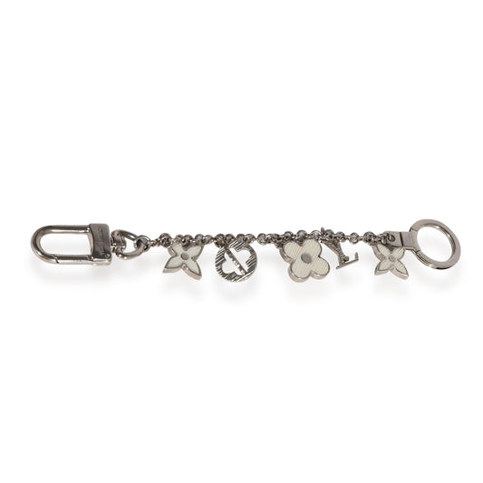 Louis Vuitton Louis Vuitton Silver & White Fleur DEpi Bag Charm & Key Holder