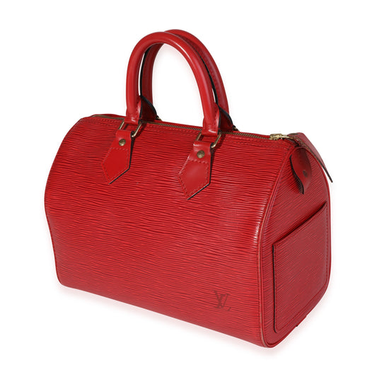 Louis Vuitton Louis Vuitton Red Epi Leather Speedy 25