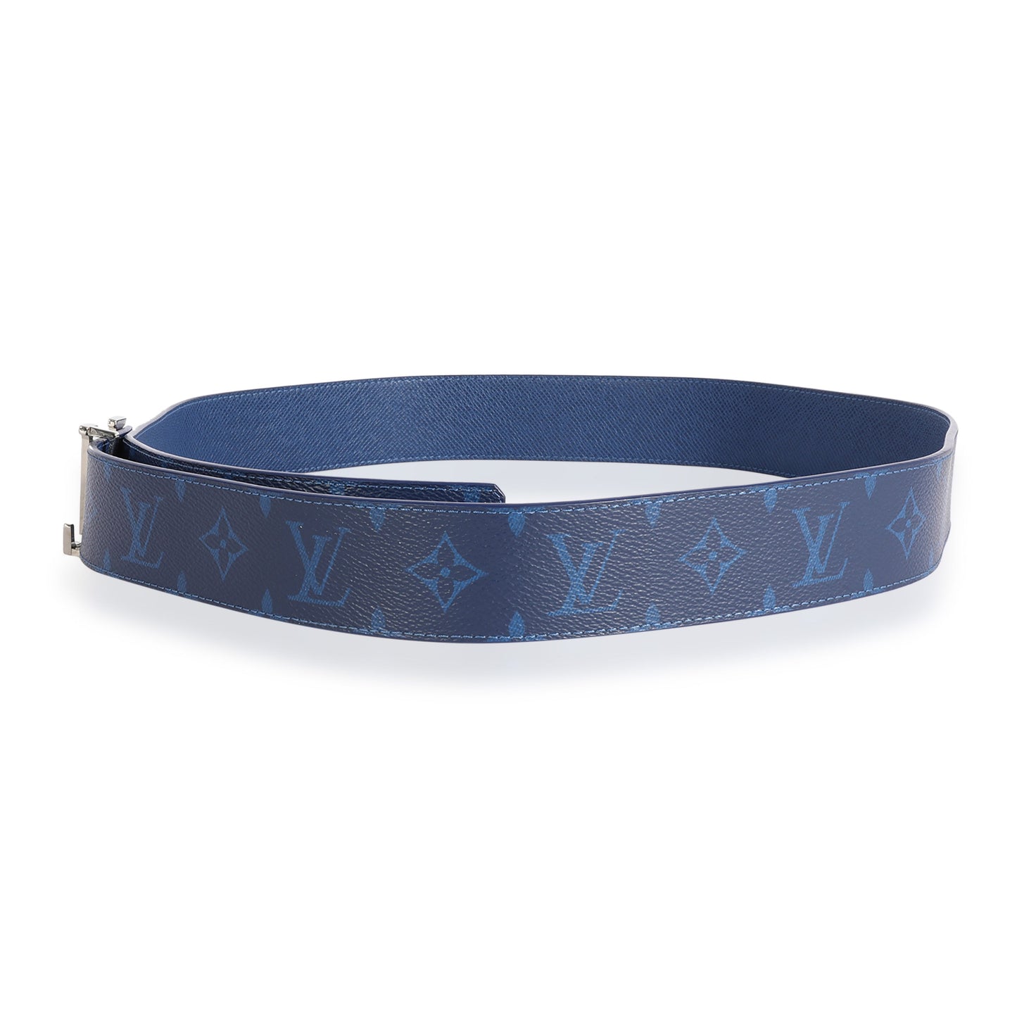 Louis Vuitton Louis Vuitton Cobalt Blue Taiga & Monogram Canvas LV Initiales 40MM Belt