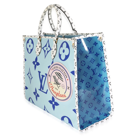 Louis Vuitton Blue Monogram Giant Canvas Hamptons Onthego GM