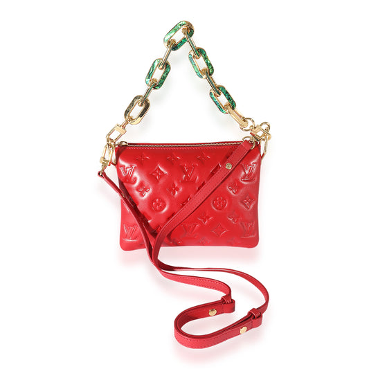 Louis Vuitton Louis Vuitton Red Lambskin Coussin BB H27