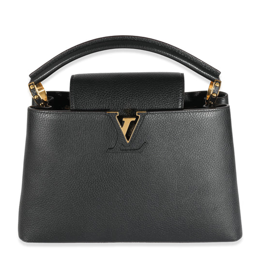 Louis Vuitton Black Taurillon Capucines MM