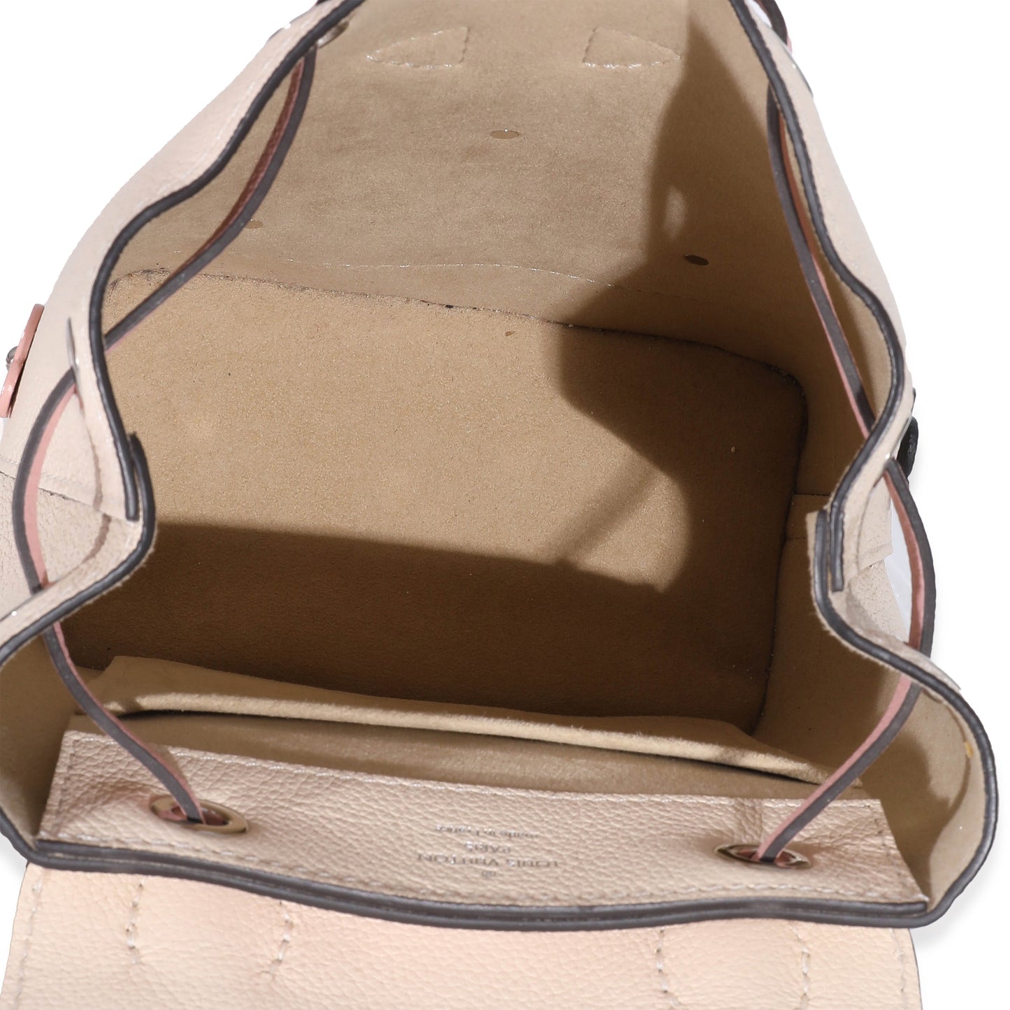 Louis Vuitton Louis Vuitton Creme Calfskin Mechanical Flower Lockme Mini Backpack