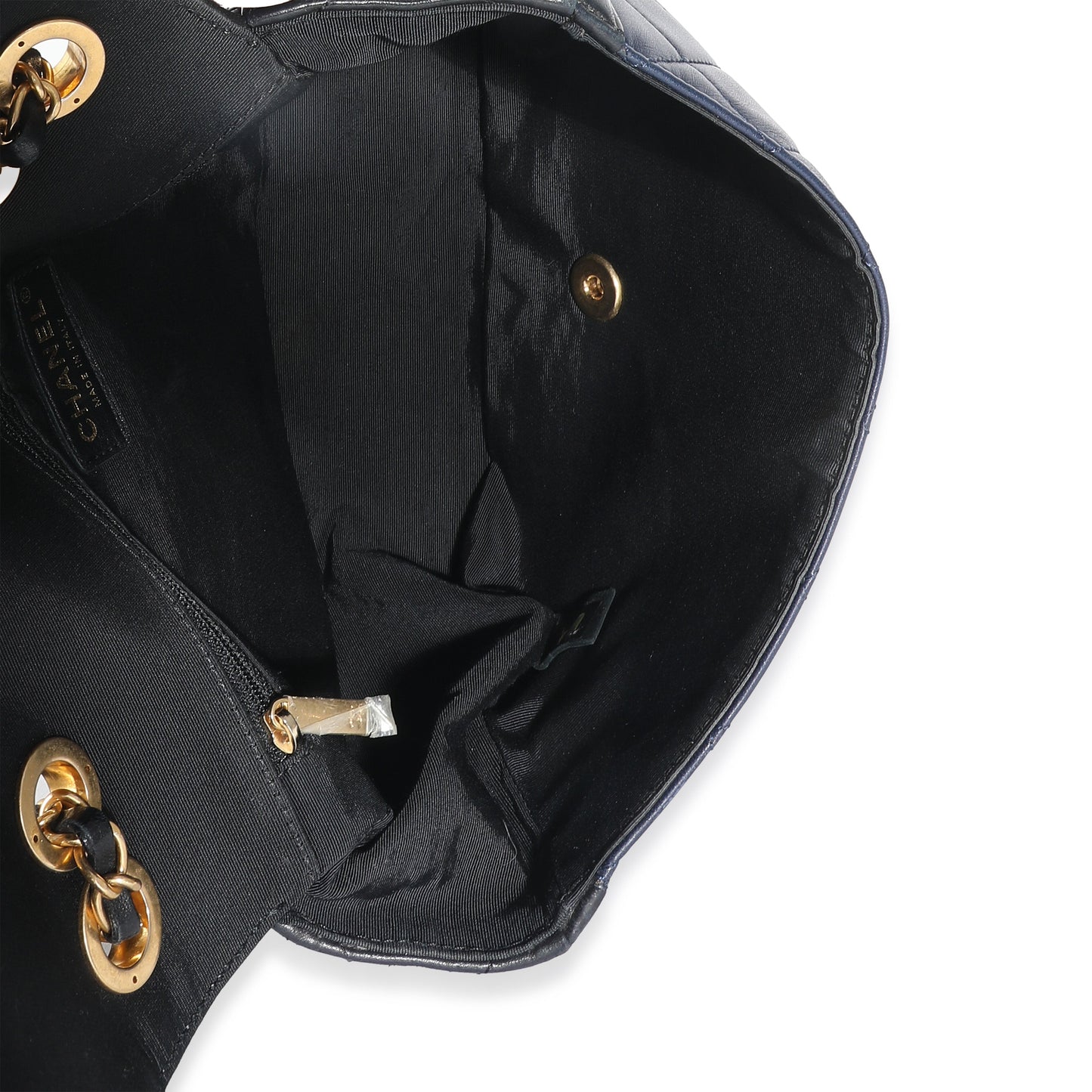 Chanel Navy Black Quilted Lambskin Medium Elegant CC Flap Bag