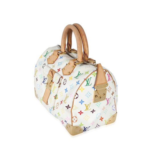 Louis Vuitton Louis Vuitton x Takashi Murakami White Monogram Multicolore Canvas Speedy 30