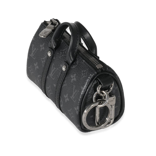 Louis Vuitton Louis Vuitton Monogram Eclipse Canvas Mini Keepall Bag Charm & Key Holder