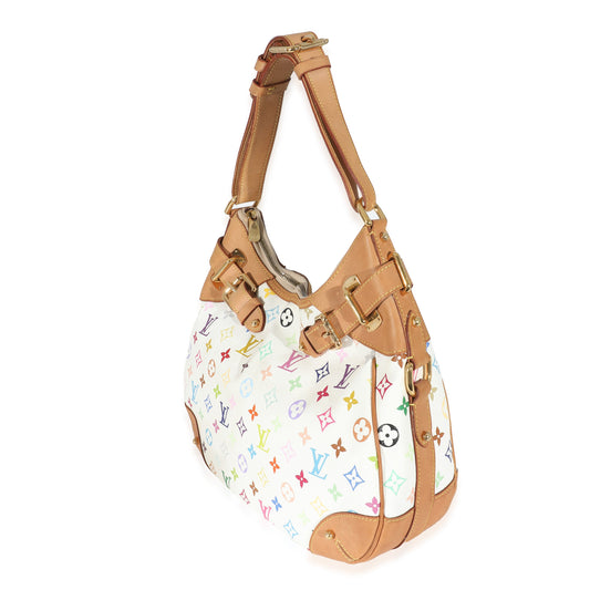 Louis Vuitton Louis Vuitton x Takashi Murakami White Monogram Multicolore Canvas Greta