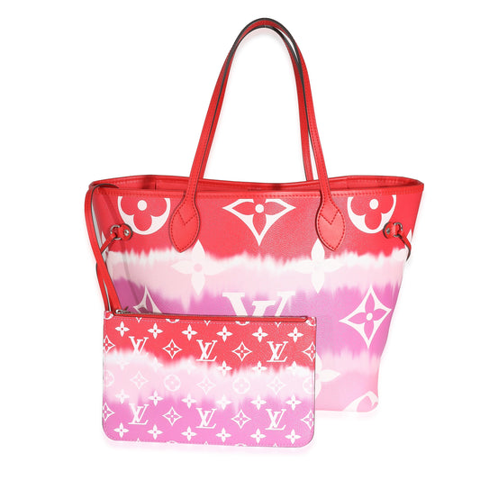 Louis Vuitton Louis Vuitton Red Pink Rogue LV Escale Canvas Neverfull MM