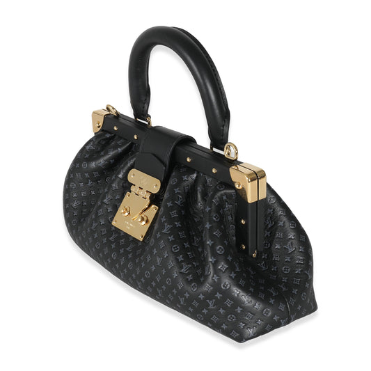 Louis Vuitton Black Embossed Calfskin Nanogram Clutch