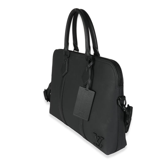 Louis Vuitton Black Calfskin Aerogram Takeoff Briefcase