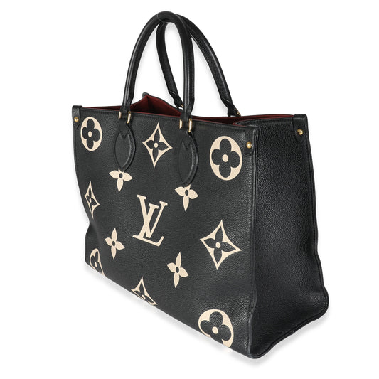 Louis Vuitton Black Beige Monogram Giant Empreinte Onthego MM