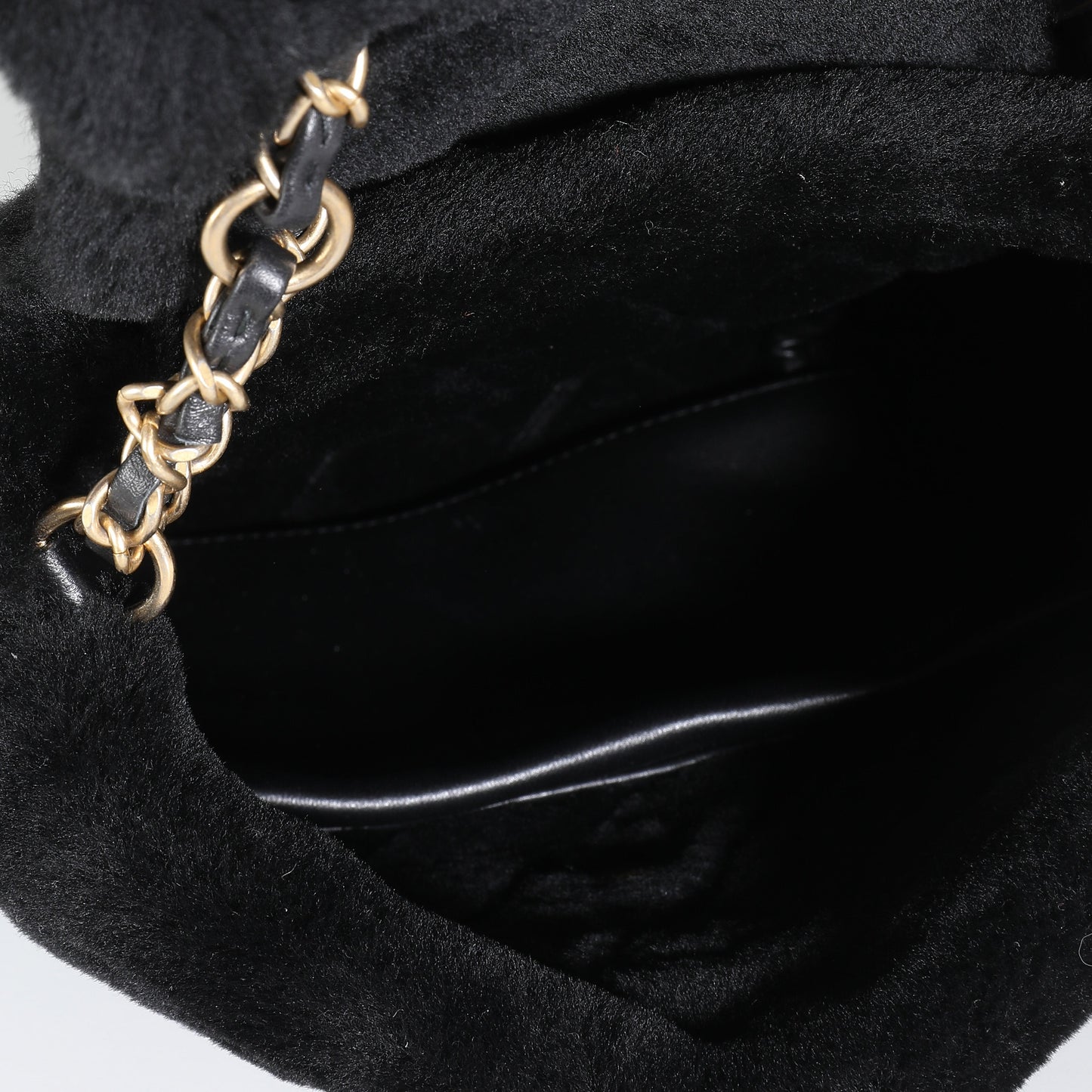 Chanel Black Quilted Shearling Paris Hamburg Small Backpack