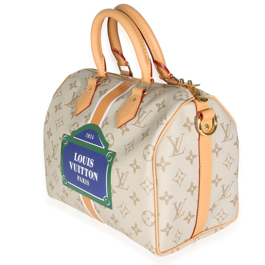 Louis Vuitton Beige Ocher Monopaname Canvas Speedy Bandouliere 25
