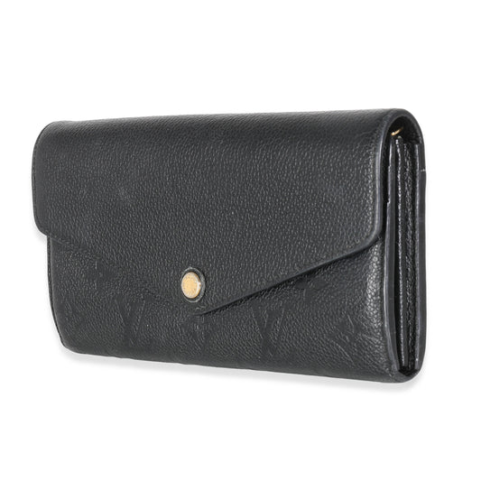 Louis Vuitton Black Empreinte Sarah Wallet