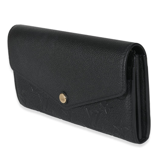 Louis Vuitton Black Empreinte Sarah Wallet