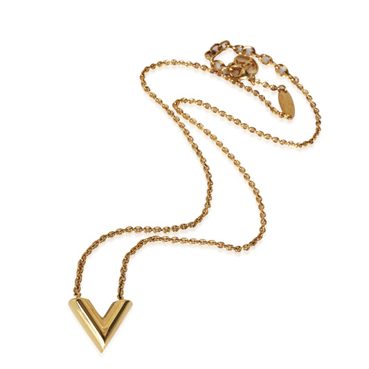 Louis Vuitton Essential V Gold Plated Necklace
