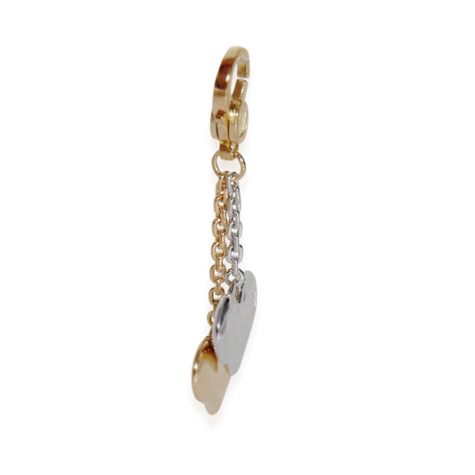 Louis Vuitton White Gold & Yellow Gold Double Heart Charm