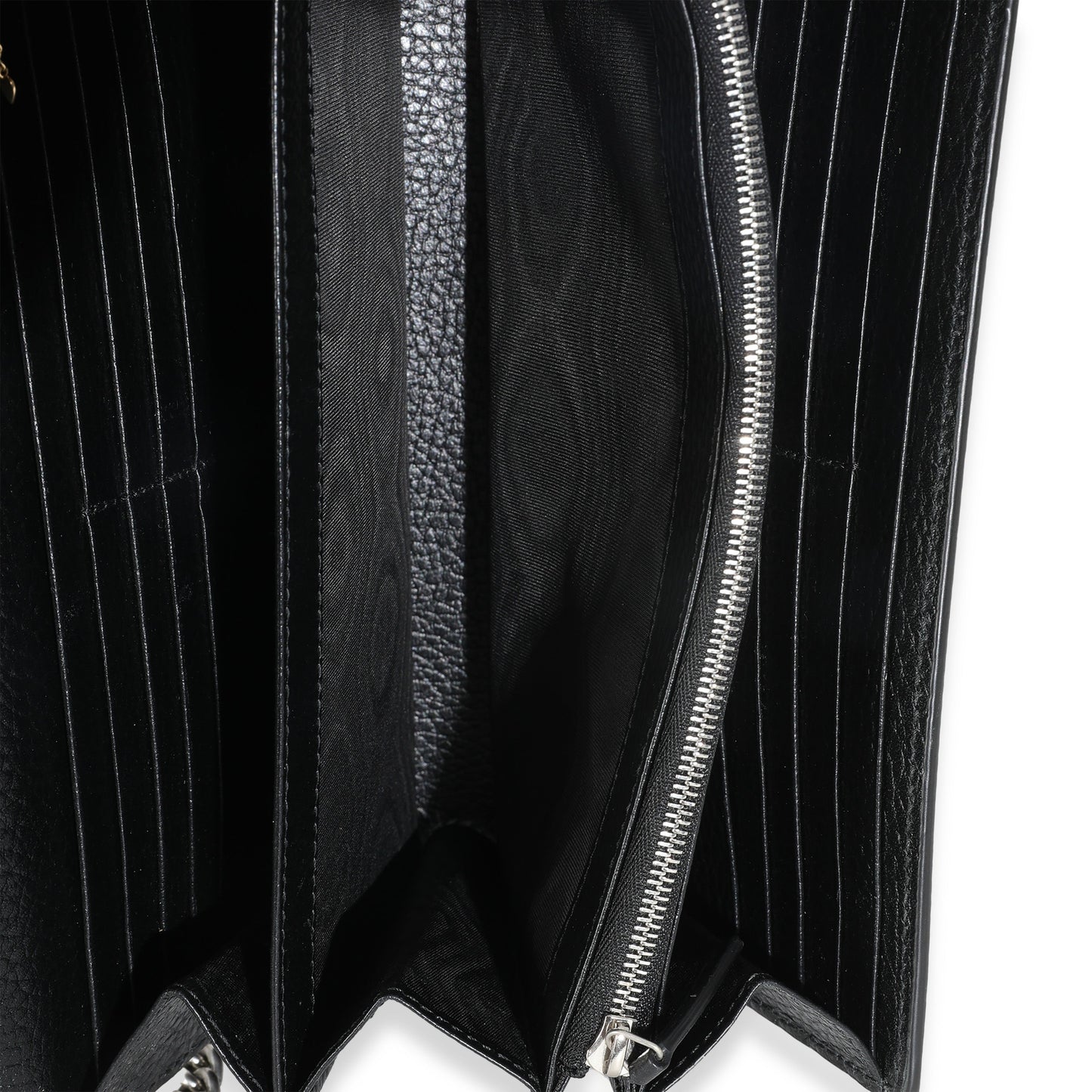 Gucci Black Dollar Calfskin Dionysus Chain Wallet