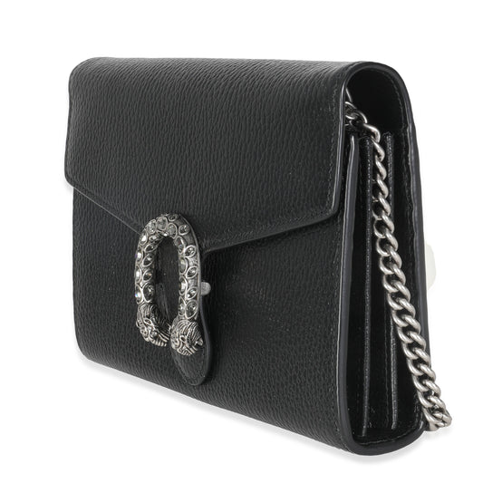 Gucci Black Dollar Calfskin Dionysus Chain Wallet