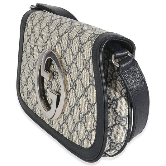 Gucci Beige Blue GG Supreme Canvas Blondie Shoulder Bag
