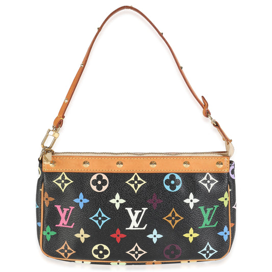 Louis Vuitton Black Monogram Multicolor Canvas Pochette Accessories