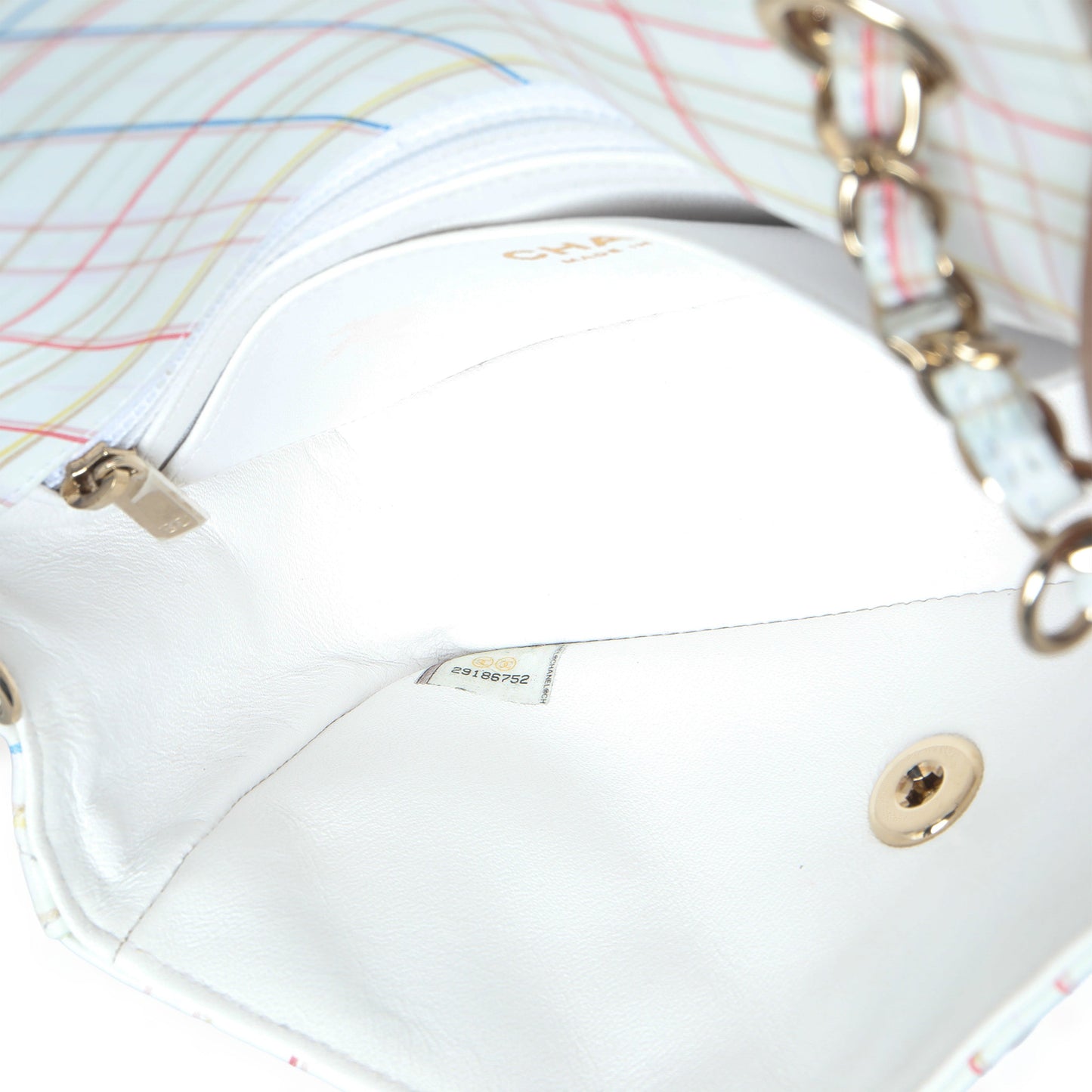 Chanel White Multicolor Calfskin Tweed Print Mini Rectangular Flap Bag