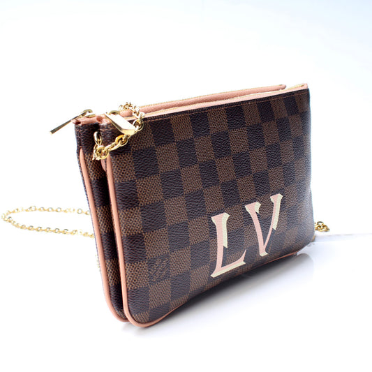 Louis Vuitton Double Zip Pochette Damier Ebene