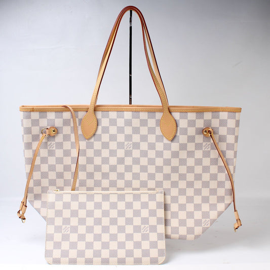 Louis Vuitton Neverfull With Wallet MM Damier Azur