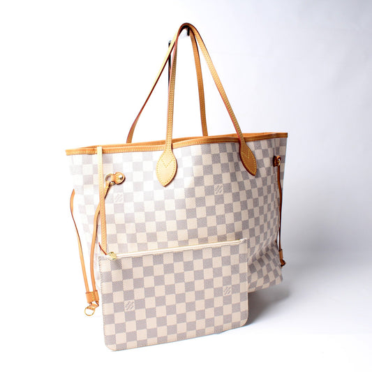 Louis Vuitton Neverfull MM W/ Wallet Damier Azur