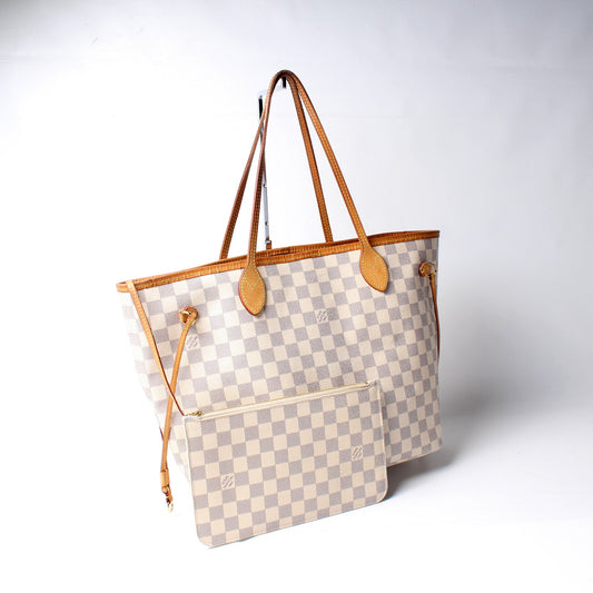 Louis Vuitton Neverfull MM W/Wallet Damier Azur