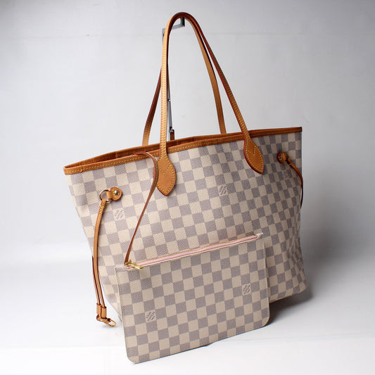 Louis Vuitton Neverfull MM W/Wallet Damier Azur