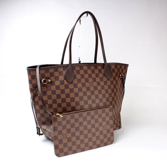 Louis Vuitton Neverfull w/Wallet MM Damier Ebene