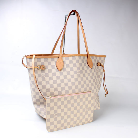 Louis Vuitton Neverfull With Wallet MM Damier Azur
