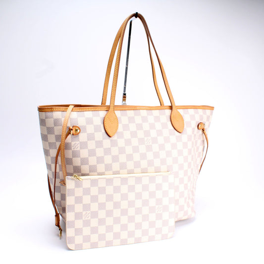 Louis Vuitton Neverfull MM W/ Wallet Damier Azur