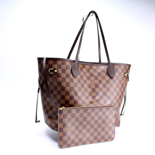 Louis Vuitton Neverfull w/Wallet MM Damier Ebene