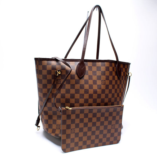 Louis Vuitton Neverfull w/Wallet MM Damier Ebene