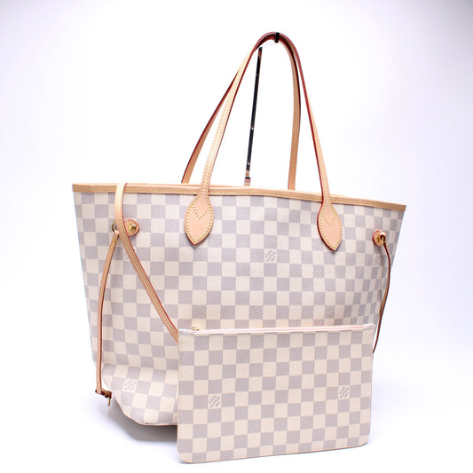 Louis Vuitton Neverfull w/Wallet MM Damer Azur
