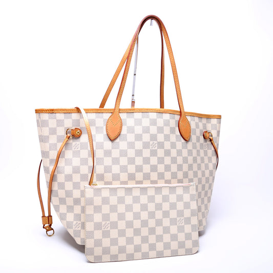 Louis Vuitton Neverfull w/Wallet MM Damier Azur