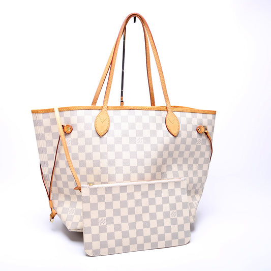 Louis Vuitton Neverfull w/Wallet MM Damier Azur