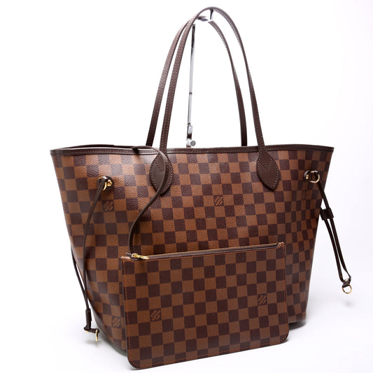 Louis Vuitton Neverfull W/Wallet MM Damier Ebene