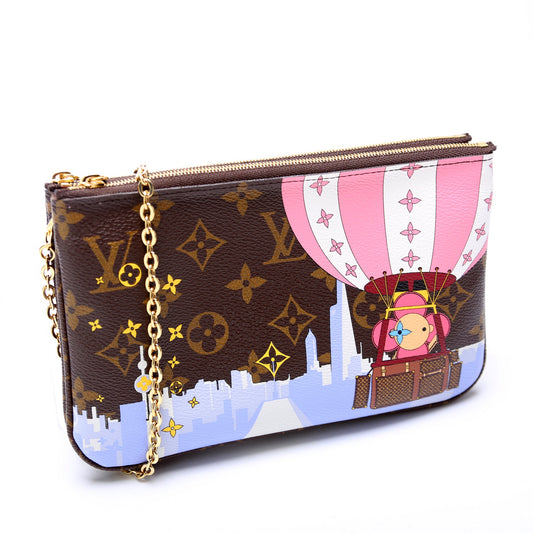 Louis Vuitton Double Zip Pochette Xmas 2019 Animation Monogram