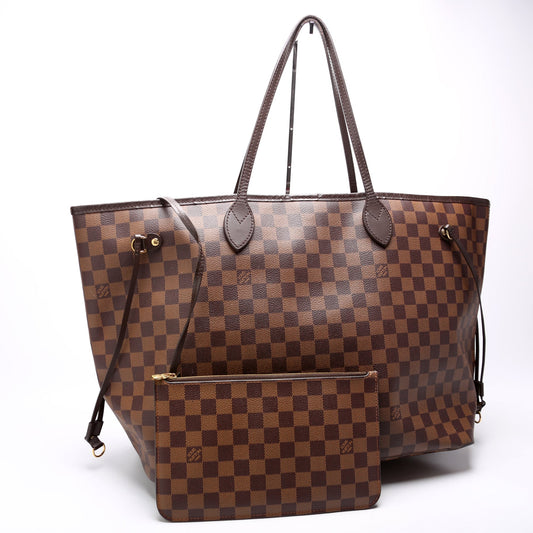 Louis Vuitton Neverfull W/Wallet GM Damier Ebene Red