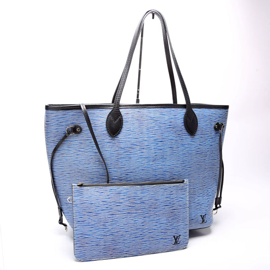 Louis Vuitton Neverfull W/Wallet MM Epi Blue